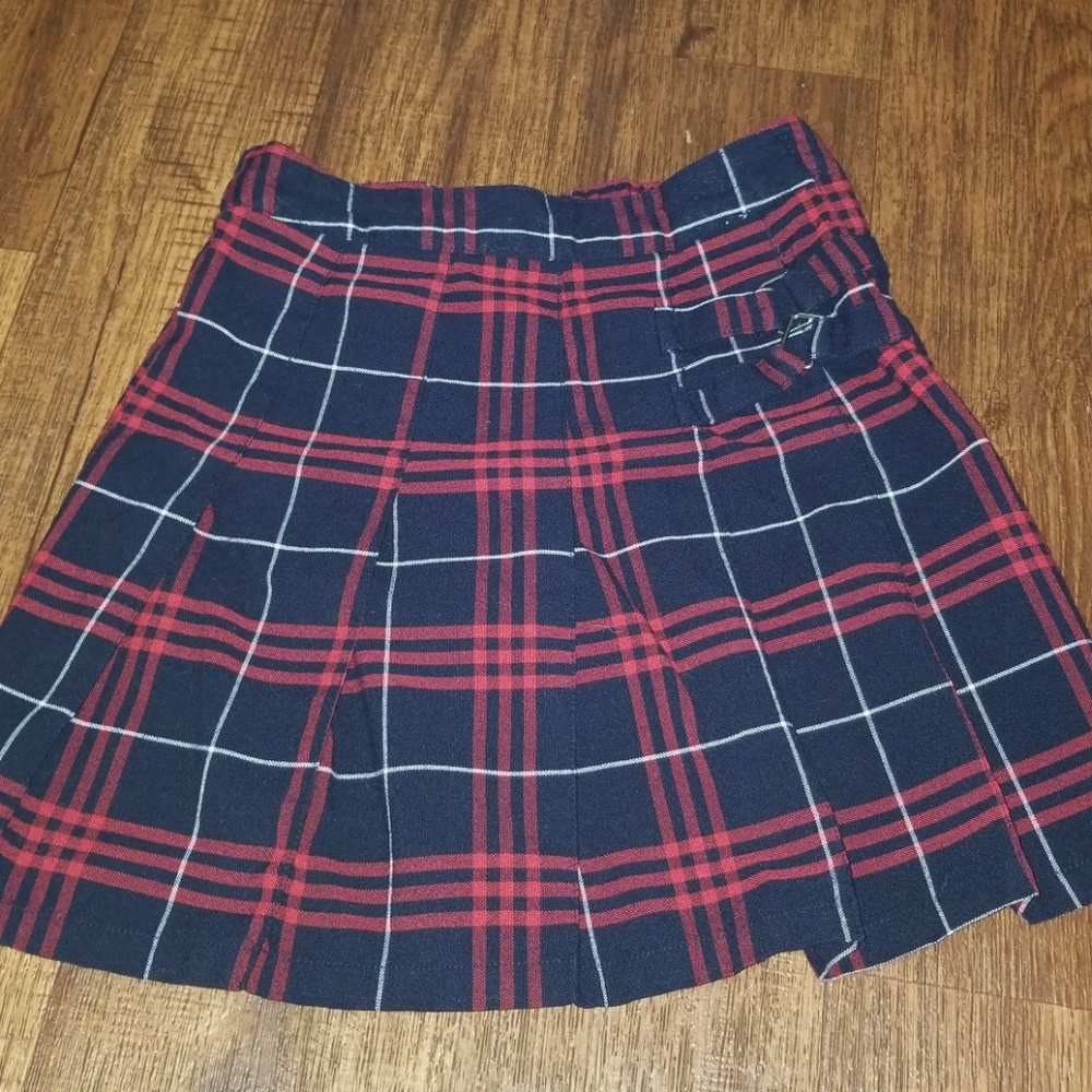 French Toast Plaid Pleated Uniform Skort